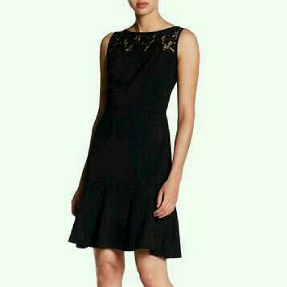 Lace Yoke Fit And Flare dress